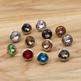Coloured Glass Diamond Button Men's and Women's Shirts Knitwear Metal High