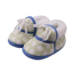 2021 Baby Winter Boots Baby Girl Flowers Printed Cotton Shoes Newborn Belt Short Tube Warm Boots G1023
