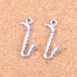 92pcs Antique Silver Plated Bronze Plated saxophone instrument music Charms Pendant DIY Necklace Bracelet Bangle Findings 17*27mm