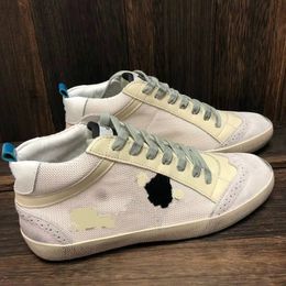 Golden Mid Star Top High Shoes fashion Sneakers Italy Classic White Do-old Dirty Designer Man Women Shoe pink-gold glitter And le