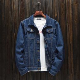 Men's Spring Autumn Models Large Size Denim Jacket Korean Version of The Slim Trend Simple Fashion Casual Top Jeans Coat 211214