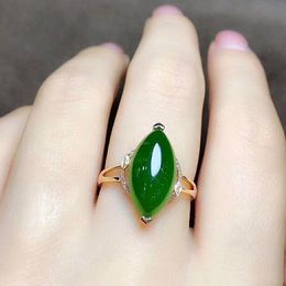 Fashion Green Jade Emerald Gemstones Diamonds Rings for Women 18k Gold Colour Jewellery Bijoux Bague Birthday Gifts Accessory