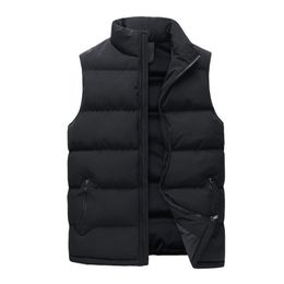 Casual Down Jacket Winter Warm Vest Black Sleeveless Jacket Man Without Hood 211119