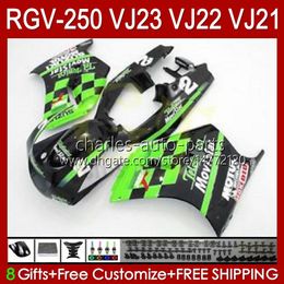 OEM Fairings For SUZUKI RGV250 SAPC VJ23 RVG250 250CC VJ 23 Cowling RGV-250CC 97 98 Bodywork 107HC.28 RGV-250 Panel RGVT-250 glossy green RGVT RGV 250 CC 1997 1998 Bodys