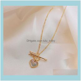 Chains Necklaces & Pendants Jewelrychains Korean Shell Stone Crystal Love Arrow Necklace Woman Exquisite Wild Short Clavicle Chain Anniversa