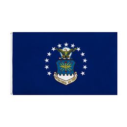 -Флаг ВВС США Большой 3x5 FT стопы Американские ВВС Военный флаг Баннер 90 * 150см Полиэстер с латунными втулки Главная Садовая Настенная лодка Dec