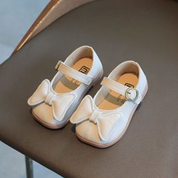 Spring Autumn Girls Princess Shoes Mary Janes Shoes Leather Kids Flats Baby Girl Single Shoes Toddlers White Black 1-6y