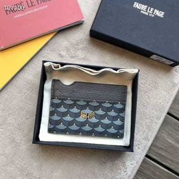 Luxo Designer Mens Mulheres Faure Card Cartão Clip clipe Escala De Peixe Couro Real Pequenas Carteiras bolsa com caixa