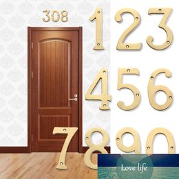 Brass Numeral Door Plaque House Drawer Sign Gate Digits 0 to 9 Gold Number Tag Hotel Home Sticker Address Door Label