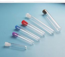 New 1000pcs Plastic Test Tube With Plastic cover 12x60/12x100/15x100/16x100mm Clear SN2040
