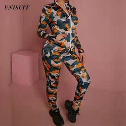 Women's Two Piece Pants Women Camouflage Warm Knitted Autumn Suits Fashion Pullover Tops And Drawstring Set Winter Slim Office 2pcs Outfits