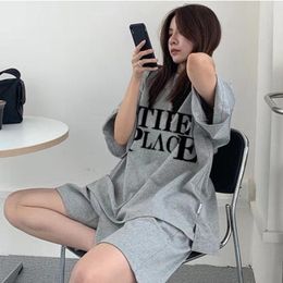 Women's T-Shirt 150kg Large Fat Mm Summer Fashion Foreign Style Leisure Sports Suit Shorts Age Reduction Two Sets