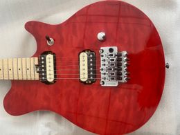 Rare Eddie Edward Van Halen Axis Red Quilted Maple Top Electric Guitar Natural Neck & Fingerboard, Floyd Rose Tremolo Bridge