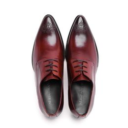 Business Dress Shoes Men Genuine Leather Formal Brogue Gentleman Wedding Party Shoes Man Fashion Oxfords Social Shoes B121
