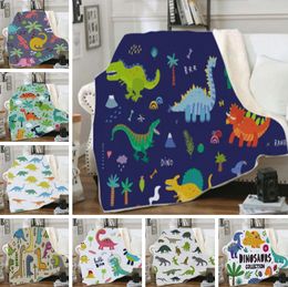 Throw Blanket Dinosaur Sherpa Fleece Blankets Kids Animal Dinosaurs Blankets Durable Cosy Sofa Bed Rug Christmas Gift 9 Designs DW4357