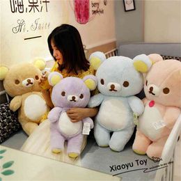 30/50cm Giant Rilakkuma Bear Plush Toys Dolls Soft Stuffed Animals Christmas Gifts For Kids Girlfriend 210728