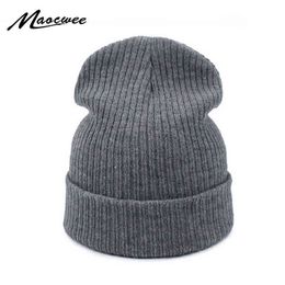New Women's winter hats Unisex Man Beanies Knitted cap Simple plain warm Boy girl hat Solid Colour gorras casquette touca 2017 Y21111