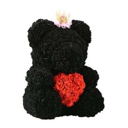 Decorative Flowers & Wreaths Festival Souvenir Gifts 25Cm Rose Bear Creative Pe Artificial Toy To Girlfriend Fake For Valentine'S Day Love G