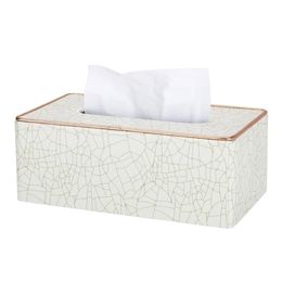 Arrival! Marble Towel Dispenser Faux Leather Tissue Box Cover Holder Elegant Royal Car Home Napkin Case 210818