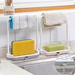 Hooks & Rails 1PCS Kitchen Dishcloth Holder For Towel Rag Hanger Sink Sponge Rack Shelf Bathroom Dish Cloth Drain Organizer