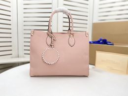 High Quality 2021 Fashion Leather Women Shopping bag Tote handbag purse shoulder date code serial number flower 45718-2