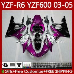 Bodywork Kit For YAMAHA YZF R6 600CC YZF600 YZF-R6 2003-2005 Cowling 95No.176 YZF R Purple Black 6 600 CC 2003 2004 2005 Body YZF-600 YZFR6 03 04 05 Motorcycle Fairing