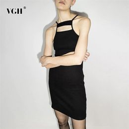 Black Hollow Out Sling Dress For Women Square Collar High Waist Sexy Slim Mini Bodycon Dresses Female Fashion Style 210531