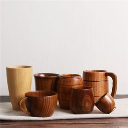 Coffee Mugs Wood Environmental Protection Renewable Log Wooden Tea Mug Roses Green Tea Cup Milk Cups ZC031