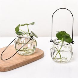 Planters & Pots 2021 Glass Planter Transparent Pumpkin Shape Hydroponics Vase Flower Pot For Home Office Balcony