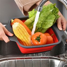 -Accessori da cucina Gadget Pieghevoli frutta verdura lavaggio cestino filtro portatile pieghevole scolapiaccia utensili da cucina merci