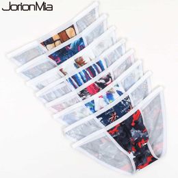 4pcs Mens Sexy Briefs Breathable Mesh Briefs Soft Underwear Cucea Underpants Man Comfortable Gay Pants Cueca Male Panties E-070 210707