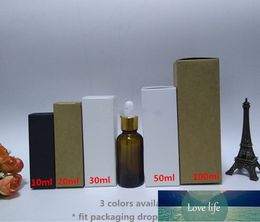 100pcs/lot-10ml/20ml/30ml/50ml/100ml Blank White Black Kraft Paper Box for Dropper Cosmetics Party Gift valve