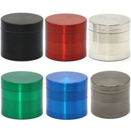 50mm Colourful Tobacco Grinder 4 layers Metal Dry Herb Grinders Smoking Zinc Alloy Hand Muller Crusher Cigarette OEM logo