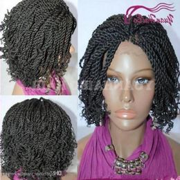 auburn full lace wig Australia - Curly Synthetic Braided Lace Front Wig Heat Resistant Kinky Twists Full Handwork Braids Wigs for Black Women Express Delivery Qnjhp