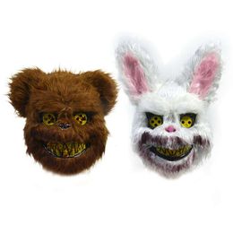 Halloween Horror Bloody Killer Rabbit Mask Creepy Bunny Peluche Maschere Bear Maschi Pasqua MASQUE Party Cos Costume Props JK2002