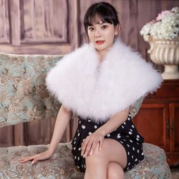 New Women's Real Ostrich Fur Winter And Autumn Cloat Coat Female Genuine Feather Shawl 211207