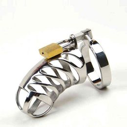 NXYCockrings SODANDY Chastity Devices Male Stainless Steel Belt Openwork Cock Cage Metal Penis Ring Bondage/ Restraints Gear 1124