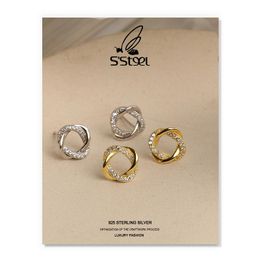 Stud S'STEEL Luxury Earrings For Women 925 Sterling Silver Earring 2021 Designer Winter Earings Aretes De Plata Fine Jewellery