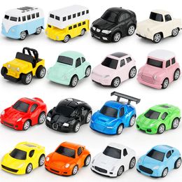 8 PCS Cute Mini Diecast Car Alloy Pull Back Vehicles Model Toy Metal Lovely Colourful Taxi Bus For Kids Gift