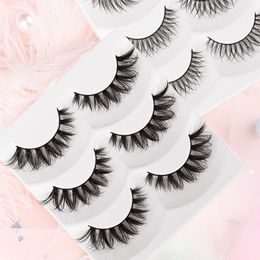 New 3Pairs False Eyelashes Wispy Natural Curl Fake Mink Eyelashes Handmade Eyelash Extension Makeup Tools Cruelty free