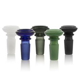 Smoking Colourful Pyrex Glass 14MM 18MM Male Bowls Philtre Joint Portable Dabber Dry Herb Tobacco Wax Oil Rigs Bongs Hookah Funnel Bowl Accessories DHL Free