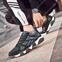 sport gray NZ - No-brand Top Fashion Leahther Women Men Running Shoes Black White Blue Red Yellow Gray Sport Trainers Sneakers Size 36-45