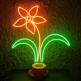 Other Event & Party Supplies Flower Handcrafted Custom Neon Sign For Home Decor And Shop Acrylic Material Hanging On The Wall Looks Very Wel