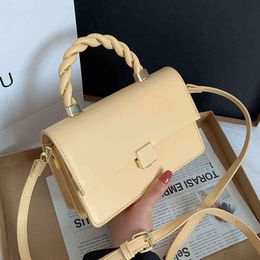 Bag female 2021 new summer simple fashion small square bag slant cross bag portable bagCVI6