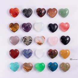 newNatural Crystal Stone Party Favor Heart Shaped Gemstone Ornaments Yoga Healing Crafts Decoration 25MM EWF6025