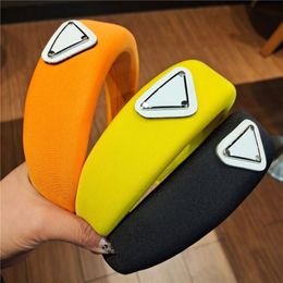 Designer Sponge Triangle Headbands Thick Hairbands Letter Print Hair Hoops