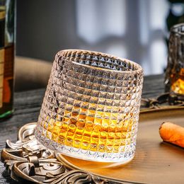 Unzip Creative Tumbler Gyrate Wine Glasses Scotch Whisky Rock Glass For Bar Office Household Beer Whiskey Crystal Cup Shot Cup