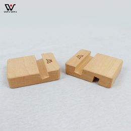 2022 Universal Ornaments Cell Phone Holder Portable Mini Bracket Office Appliance Brackets Bamboo Wood Stand