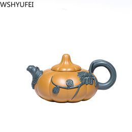 WSHYUFEI new purple clay teapot Raw ore mud Handmade teapot Chinese zisha Tea set kettle drinkware custom gift 270ml