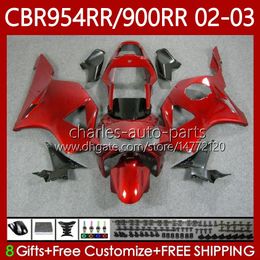 Bodywork Kit For HONDA CBR900 CBR954 RR CBR 954 900 RR CC 2002-2003 Body 61No.8 CBR954RR CBR 900RR 954RR 900CC 02 03 CBR900RR CBR954-RR 2002 2003 Fairings glossy red